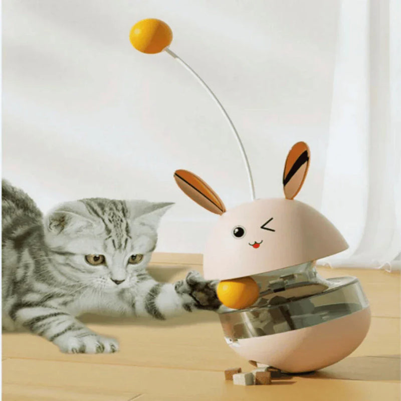 Comedouro Interativo para Gatos Giratório Divertido - Petisco Ração